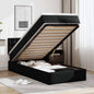 Cama otomana colchón cappucino cuero sintético 100x200cm