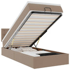 Cama otomana colchón cappucino cuero sintético 100x200cm