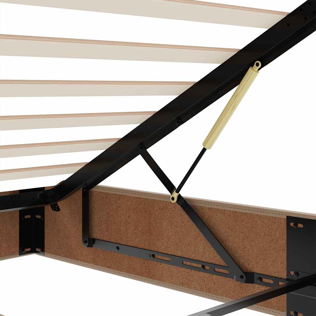 Cama otomana colchón cappucino cuero sintético 100x200cm