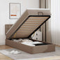 Cama otomana colchón cappucino cuero sintético 100x200cm