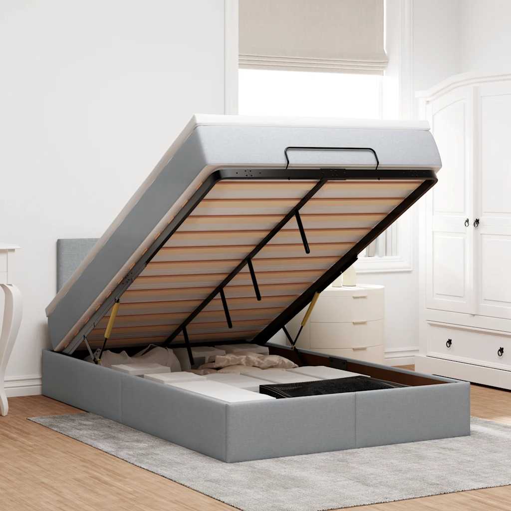 Cama otomana colchón cappucino cuero sintético 100x200cm