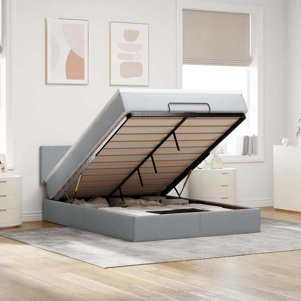 Cama otomana colchón cappucino cuero sintético 100x200cm