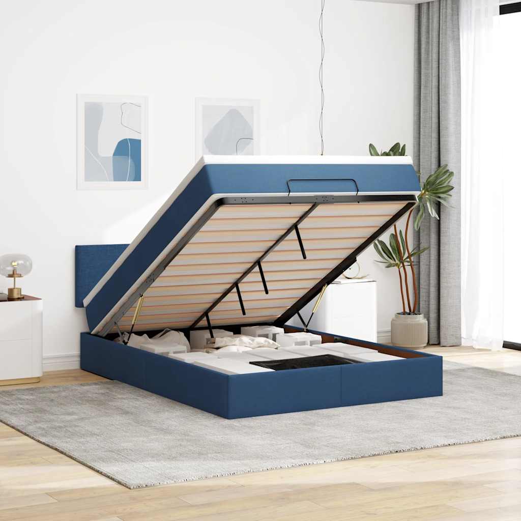 Cama otomana colchón cappucino cuero sintético 100x200cm
