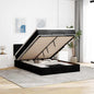 Cama otomana colchón cappucino cuero sintético 100x200cm