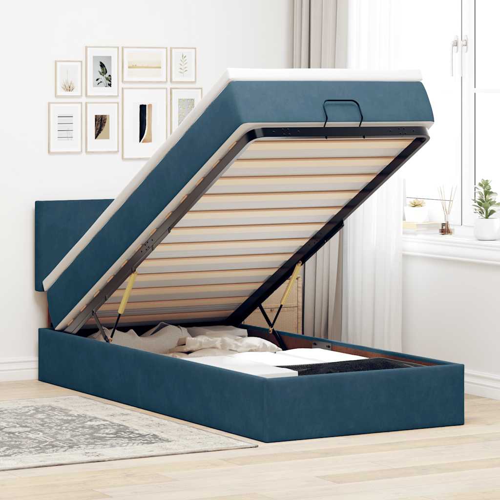 Estructura cama otomana colchón blanco puro 100x200cm