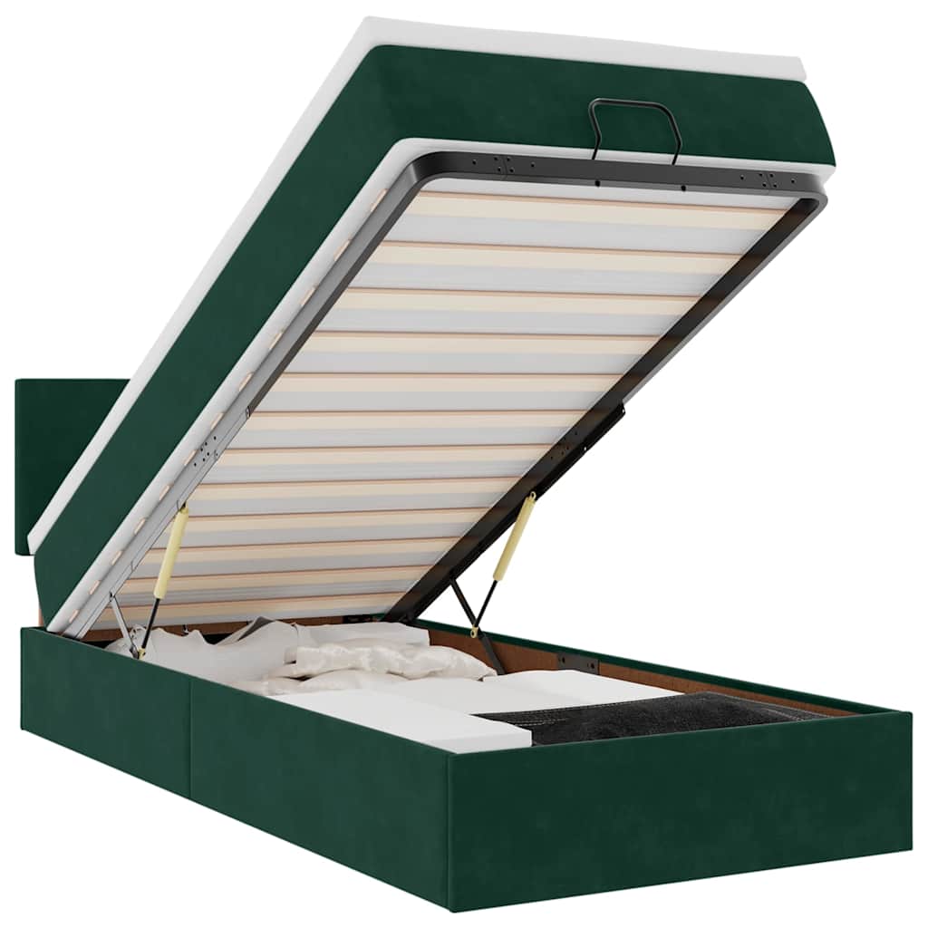 Cama otomana colchón cappucino cuero sintético 100x200cm