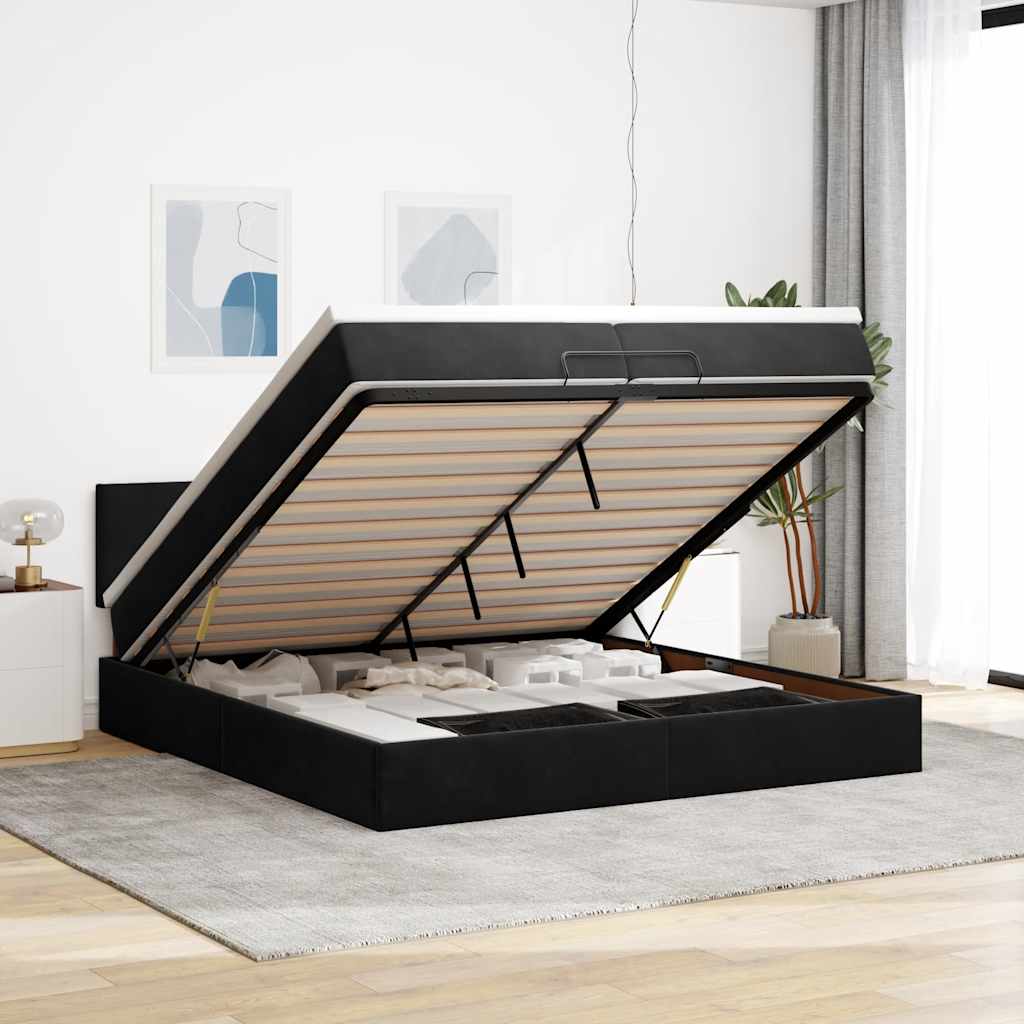 Estructura cama otomana colchón blanco puro 100x200cm
