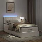Estructura cama otomana colchón blanco puro 100x200cm
