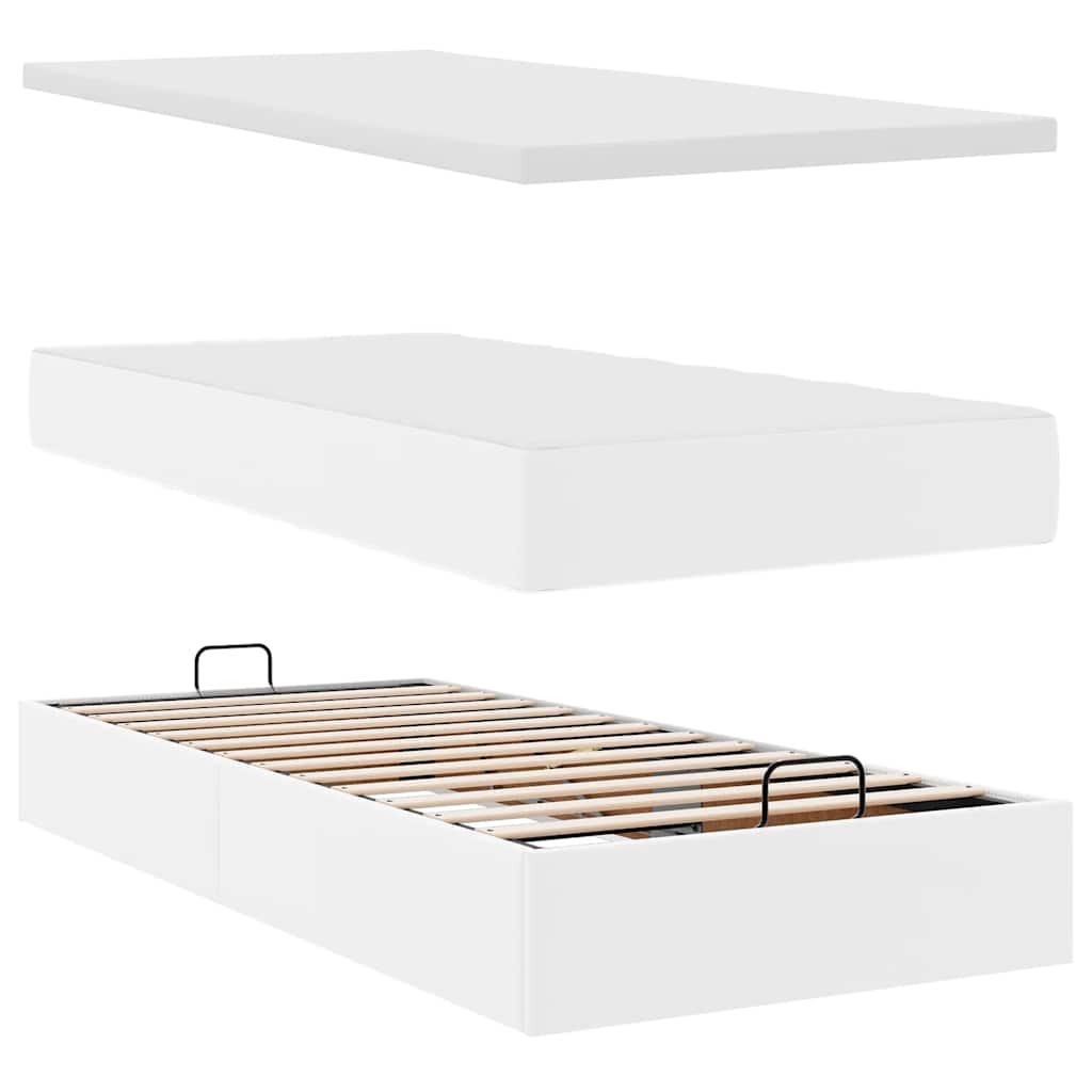 Estructura cama otomana colchón blanco puro 100x200cm