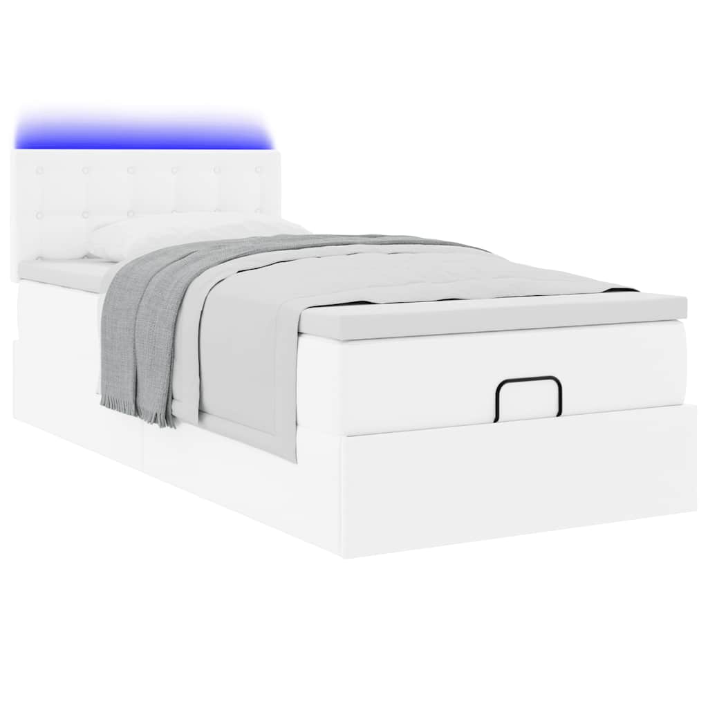 Estructura cama otomana colchón blanco puro 100x200cm