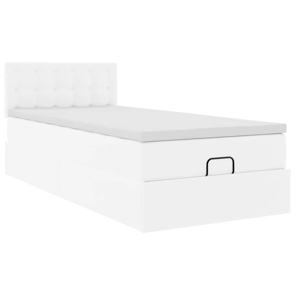 Estructura cama otomana colchón blanco puro 100x200cm