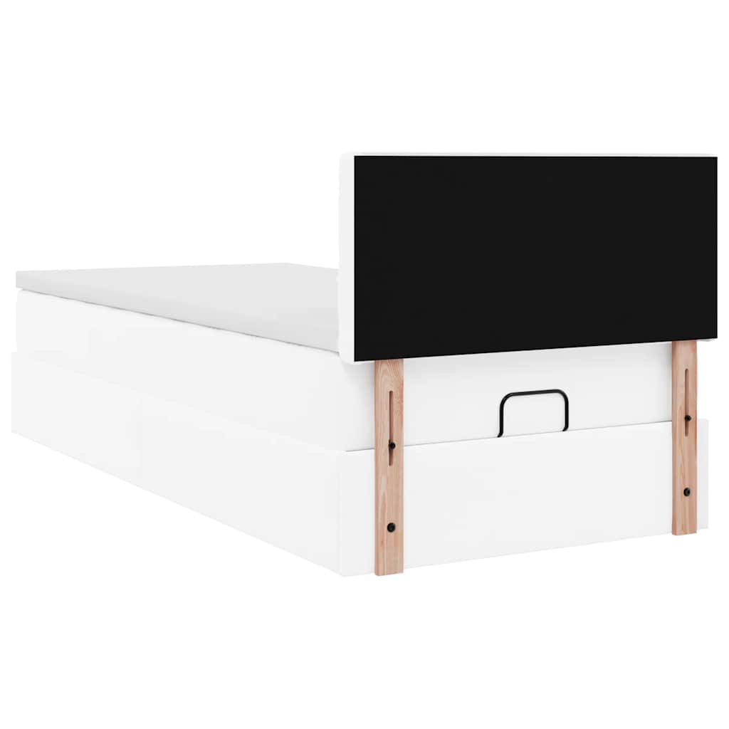 Estructura cama otomana colchón blanco puro 100x200cm