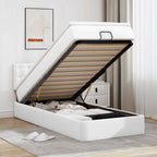 Estructura cama otomana colchón blanco puro 100x200cm