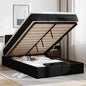 Cama otomana colchón LED cuero sintético capuchino 140x200cm