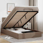 Cama otomana colchón LED cuero sintético capuchino 140x200cm