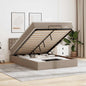 Cama otomana colchón LED cuero sintético capuchino 140x200cm