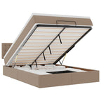 Cama otomana colchón LED cuero sintético capuchino 140x200cm