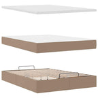 Cama otomana colchón LED cuero sintético capuchino 140x200cm