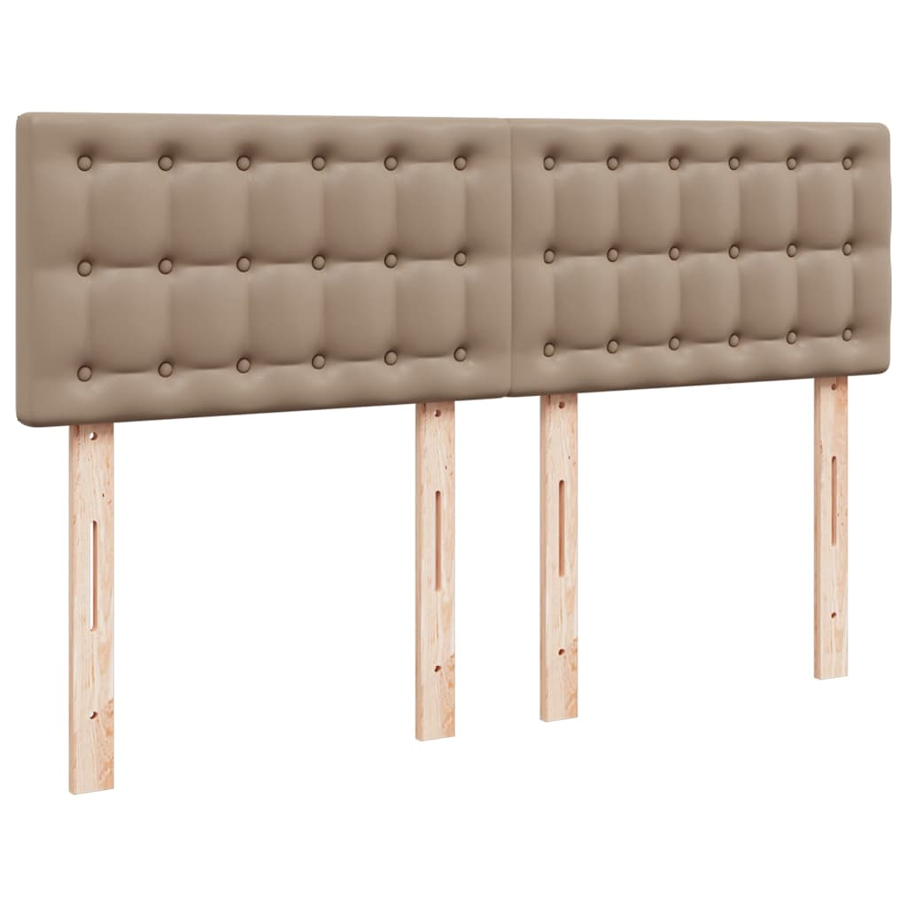 Cama otomana colchón LED cuero sintético capuchino 140x200cm