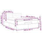 Cama otomana colchón LED cuero sintético capuchino 140x200cm