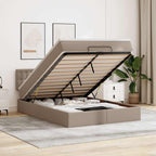 Cama otomana colchón LED cuero sintético capuchino 140x200cm