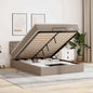 Cama otomana colchón LED cuero sintético capuchino 140x200cm