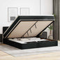 Cama otomana colchón LED cuero sintético capuchino 140x200cm