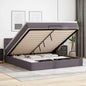 Cama otomana colchón LED cuero sintético capuchino 140x200cm