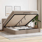 Cama otomana colchón LED cuero sintético capuchino 140x200cm