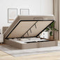 Cama otomana colchón LED cuero sintético capuchino 140x200cm