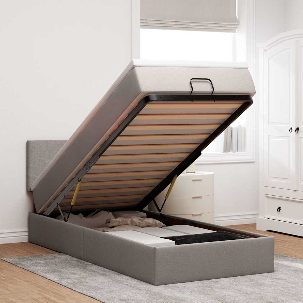 Estructura cama otomana colchón blanco puro 100x200cm