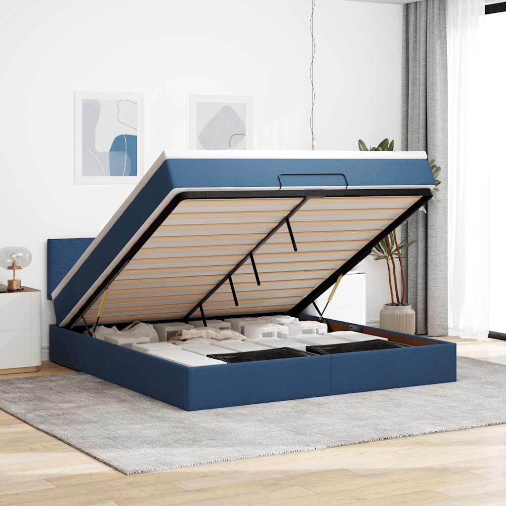 Cama otomana colchón cappucino cuero sintético 100x200cm