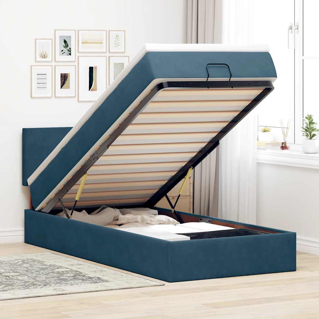 Estructura cama otomana colchón blanco puro 100x200cm