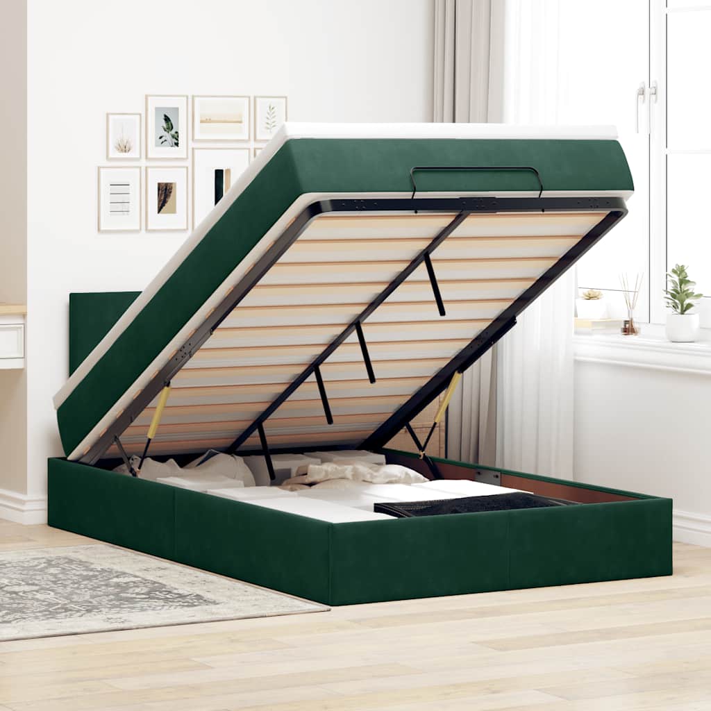 Estructura cama otomana colchón blanco puro 100x200cm