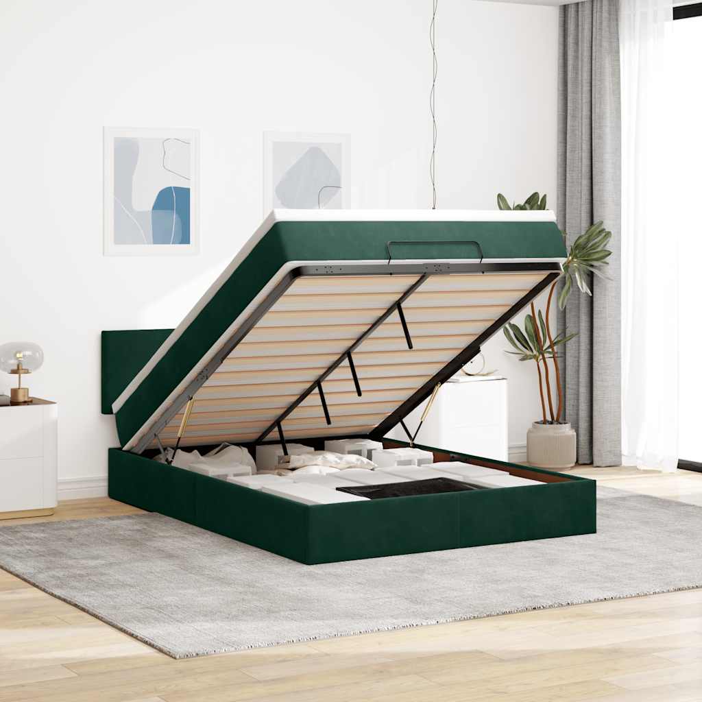 Estructura cama otomana colchón blanco puro 100x200cm