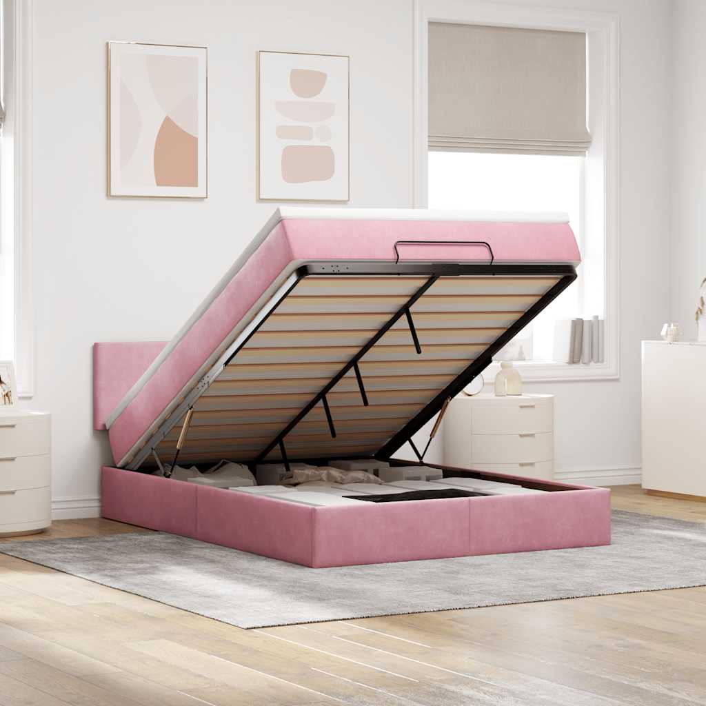 Estructura cama otomana colchón blanco puro 100x200cm
