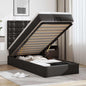 Cama otomana colchón cappucino cuero sintético 100x200cm
