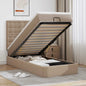 Cama otomana colchón cappucino cuero sintético 100x200cm