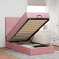 Cama otomana colchón LED cuero sintético capuchino 140x200cm