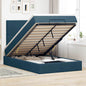 Cama otomana colchón LED cuero sintético capuchino 140x200cm