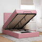 Cama otomana colchón LED cuero sintético capuchino 140x200cm