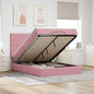 Cama otomana colchón LED cuero sintético capuchino 140x200cm