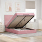 Cama otomana colchón LED cuero sintético capuchino 140x200cm
