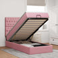 Cama otomana colchón LED cuero sintético capuchino 140x200cm