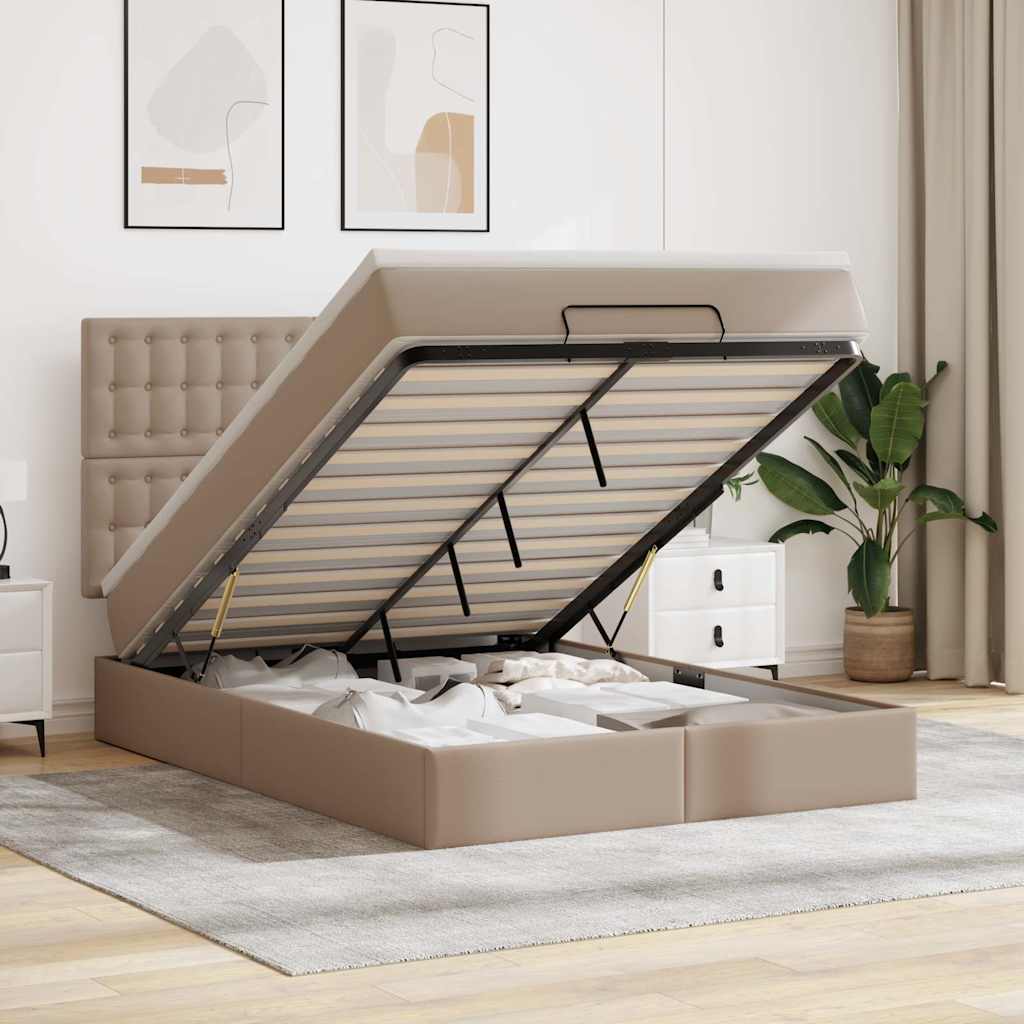 Estructura cama otomana colchón blanco puro 100x200cm