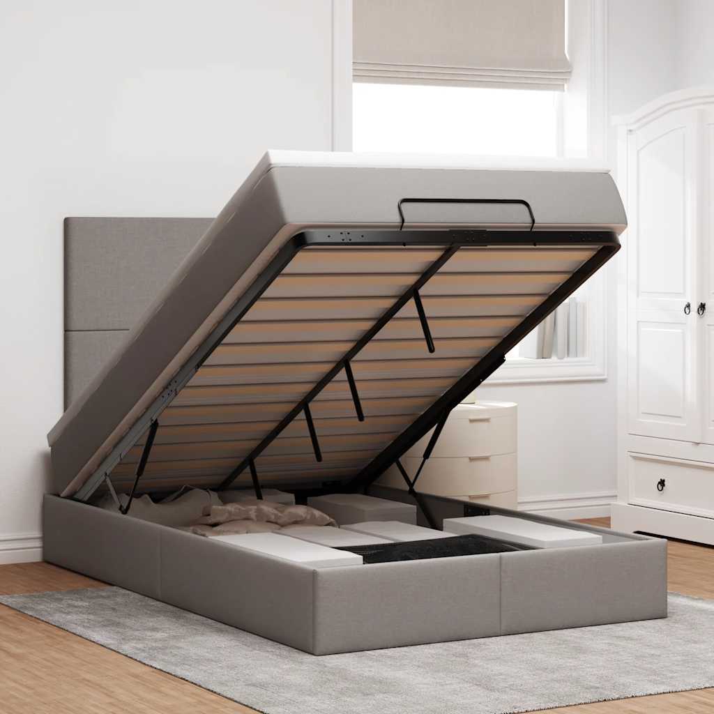 Estructura cama otomana colchón blanco puro 100x200cm