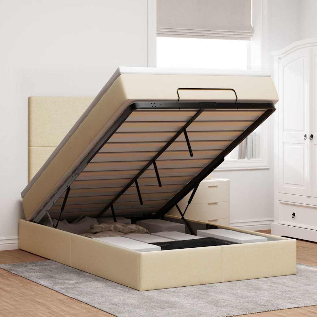 Estructura cama otomana colchón blanco puro 100x200cm