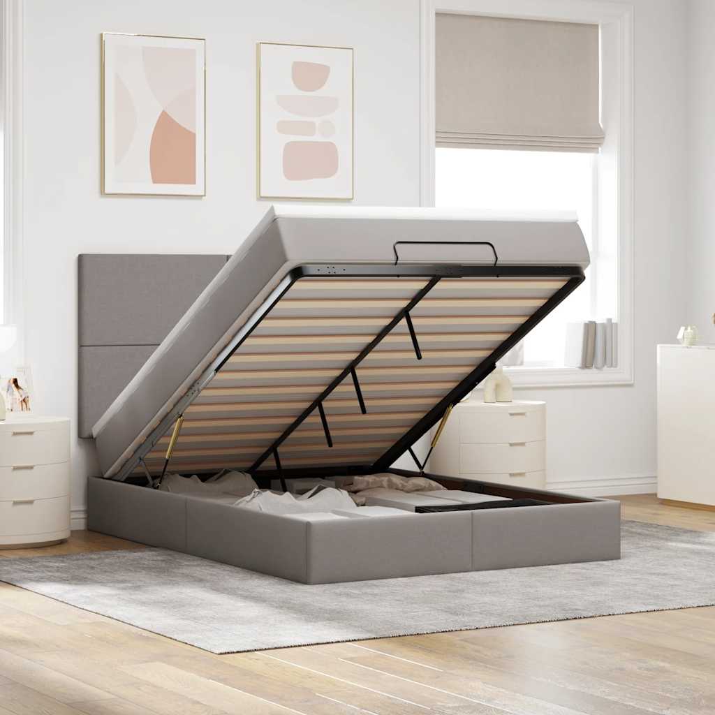 Estructura cama otomana colchón blanco puro 100x200cm