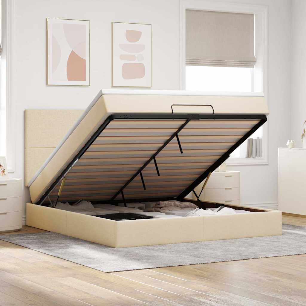 Estructura cama otomana colchón blanco puro 100x200cm