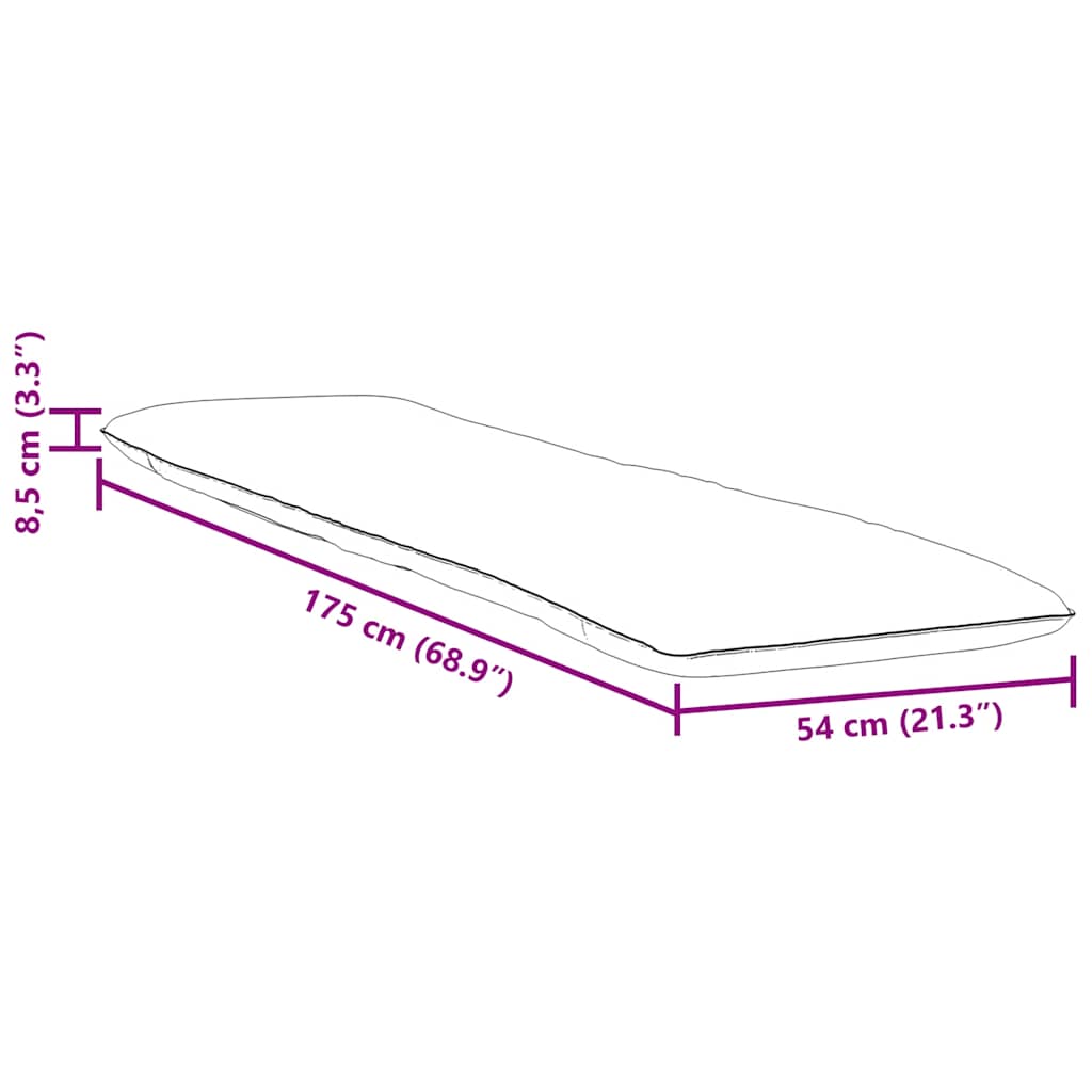 Tumbona plegable antracita 175x54x8,5 cm tejido oxford